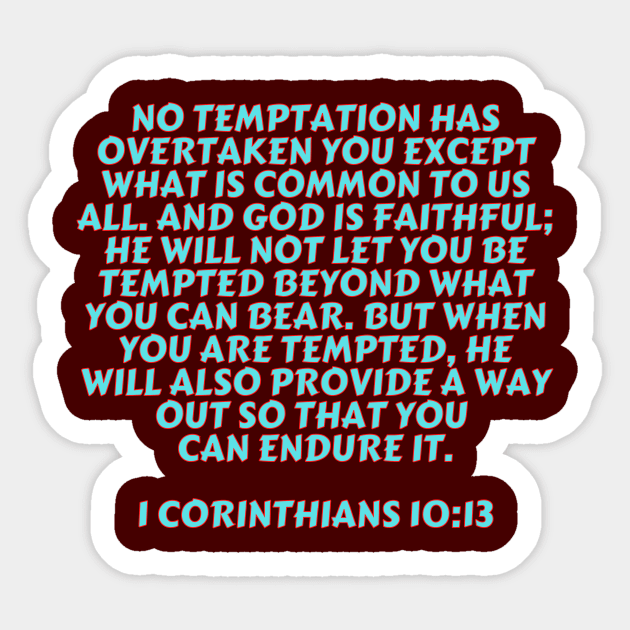 Bible Verse 1 Corinthians 10:13 Sticker by Prayingwarrior